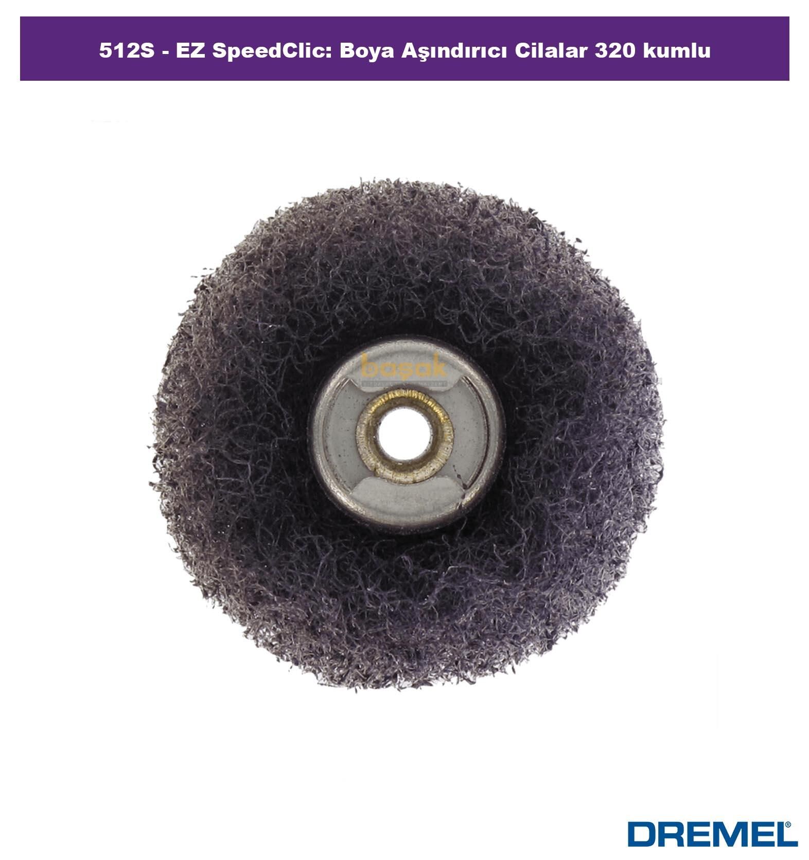 DREMEL 512S EZ SpeedClic Boya Aşındırıcı Cilalar 320 kum (2adet) 2615S512JA