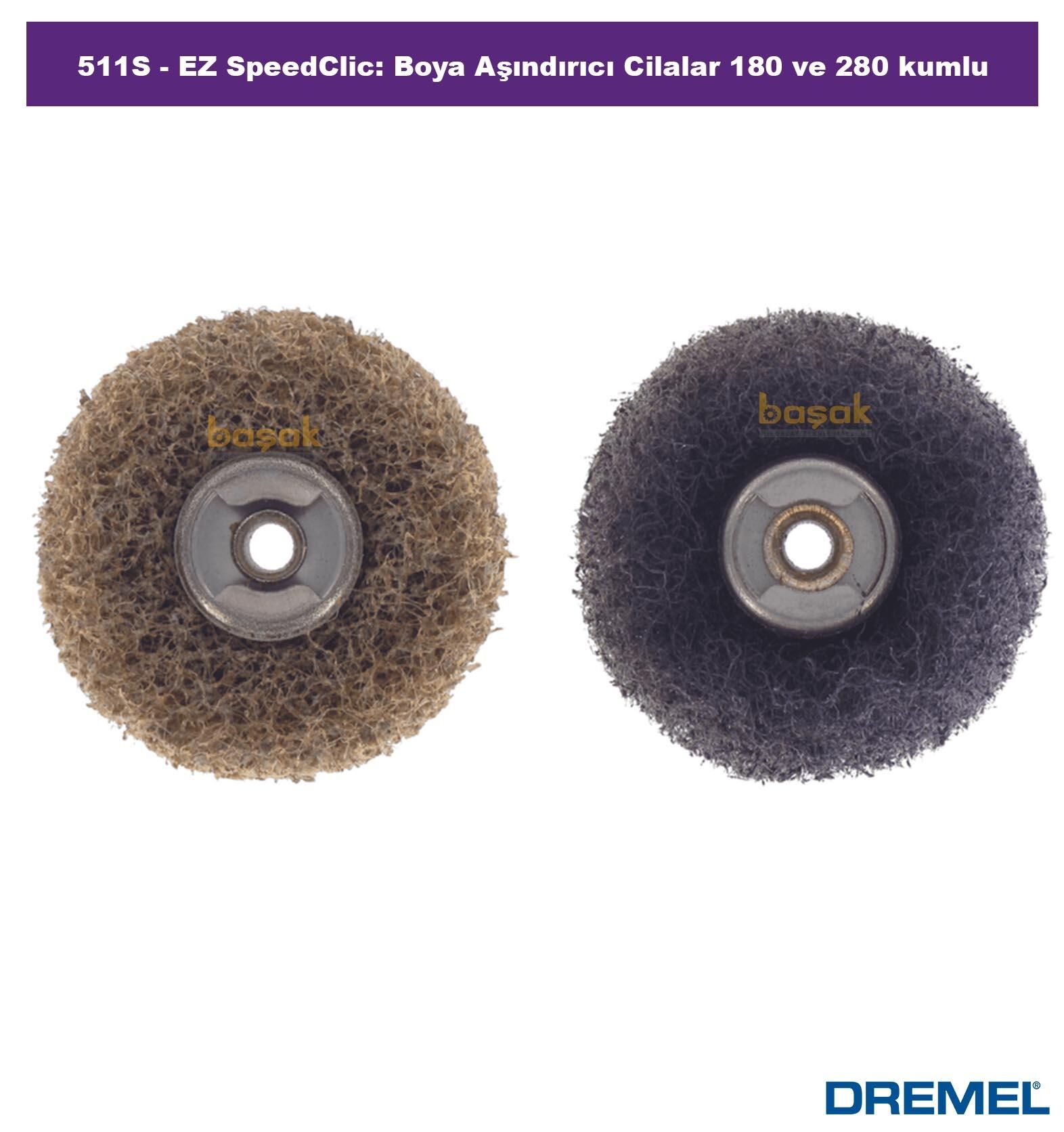 DREMEL 511S EZ SpeedClic Boya Aşındırıcı Cilalar 180 ve 280 kum (2adet) 2615S511JA