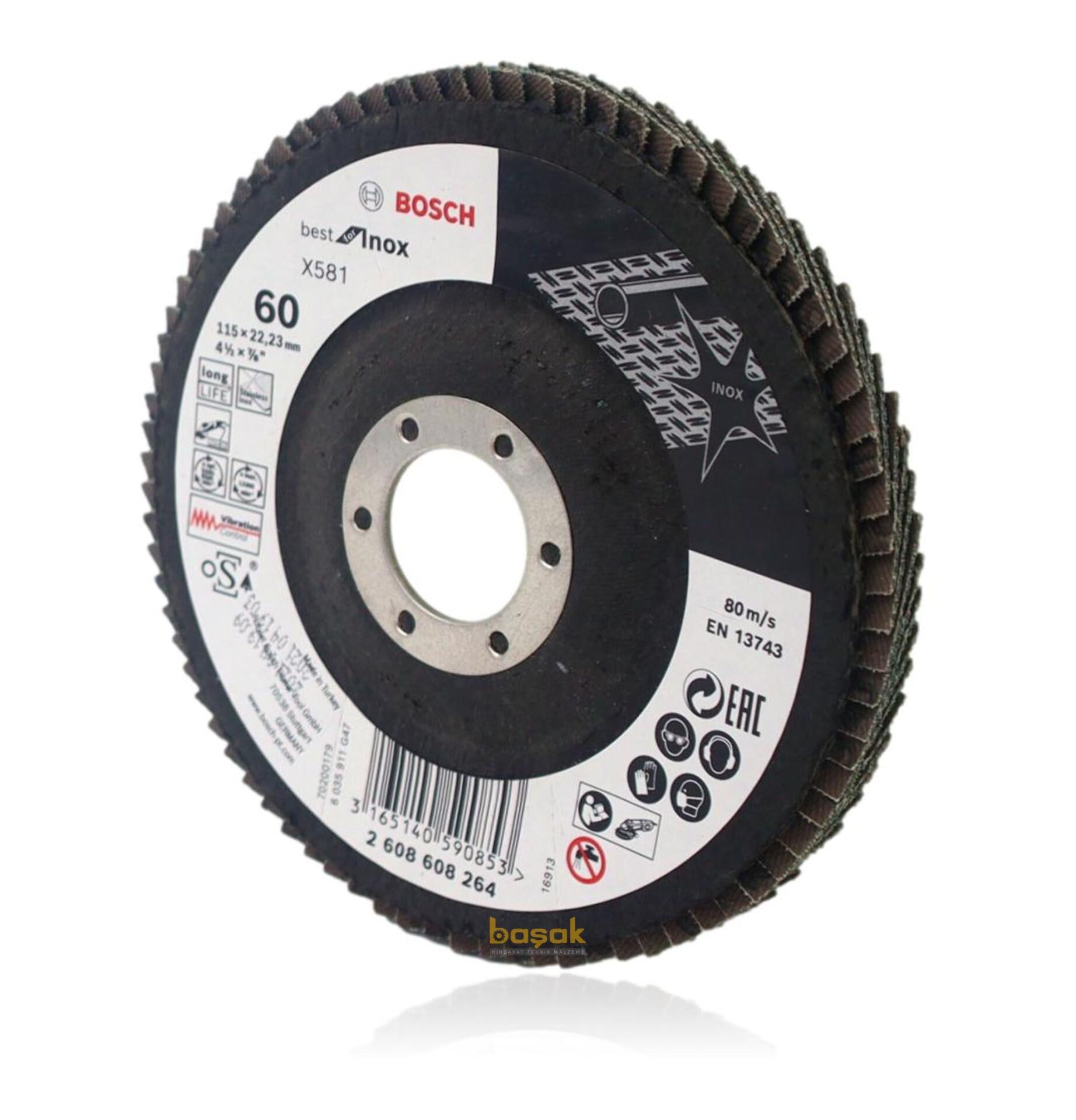 Bosch 115 mm 60 Kum X581 Best Inox Flap Disk 2608608264 | Bosch