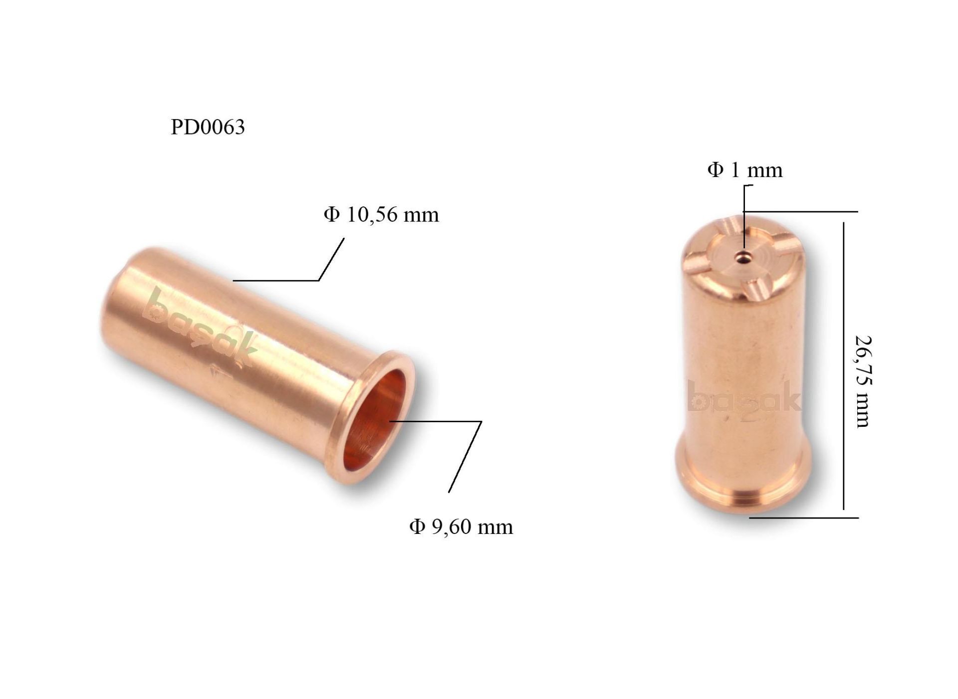 Trafimet CB 50 - CB 70 1mm Uzun Plazma Kesim Memesi  PD0063-10
