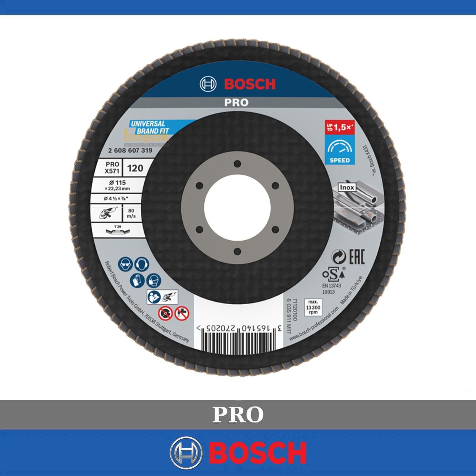 Bosch 115 mm 120 Kum X571 Best İnox-Metal Flap Disk 2608607319