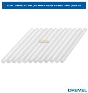 DREMEL GG01 7 mm Çok Amaçlı Yüksek Sıcaklık Tutkal Çubukları (12adet) 2615GG01JA