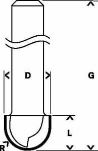 Bosch 6mm Şaftlı Dayamaklı Fitil Freze Ucu 6*6,35*40 2608628460