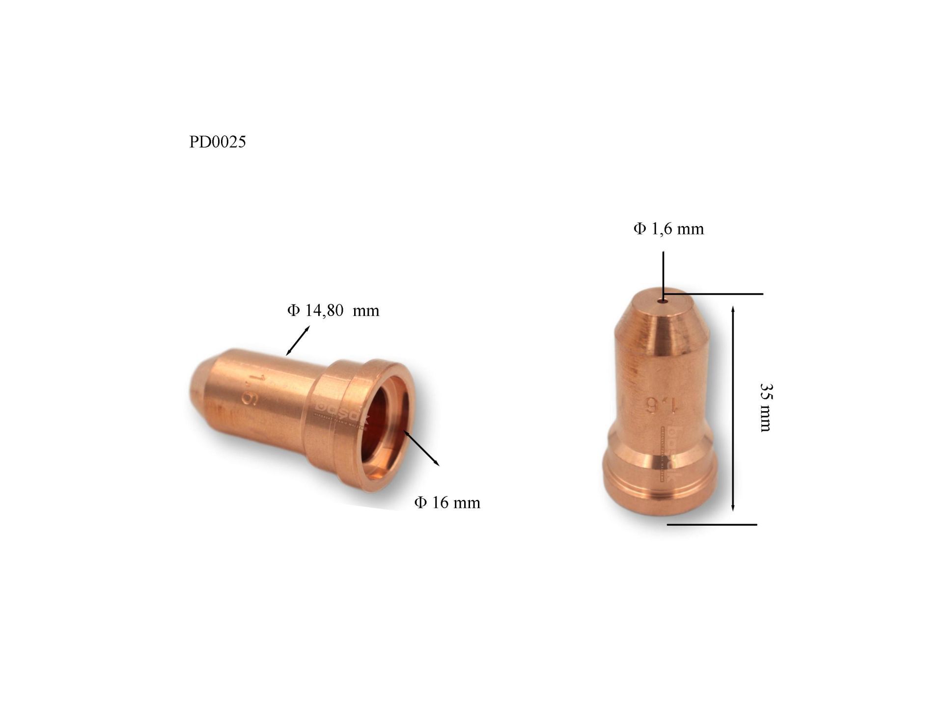 Trafimet CB 100 - CB 150 1mm Uzun Plazma Kesim Memesi  PD0025-10