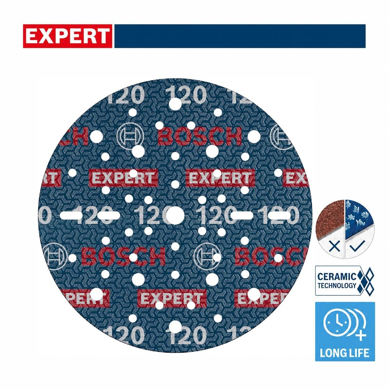 Bosch Expert O780 150 mm 120 Kum 6'lı Cırtlı Folyo Zımpara Diski 2608902442