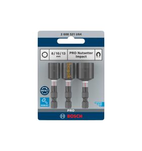 Bosch Pro Impact 8-10-13 mm 3'lü Manyetik Çatı Lokması 2608521U64