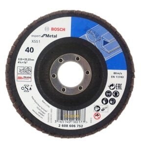 Bosch 115 mm 40 Kum X551 Expert İnox-Metal Flap Disk 2608606752