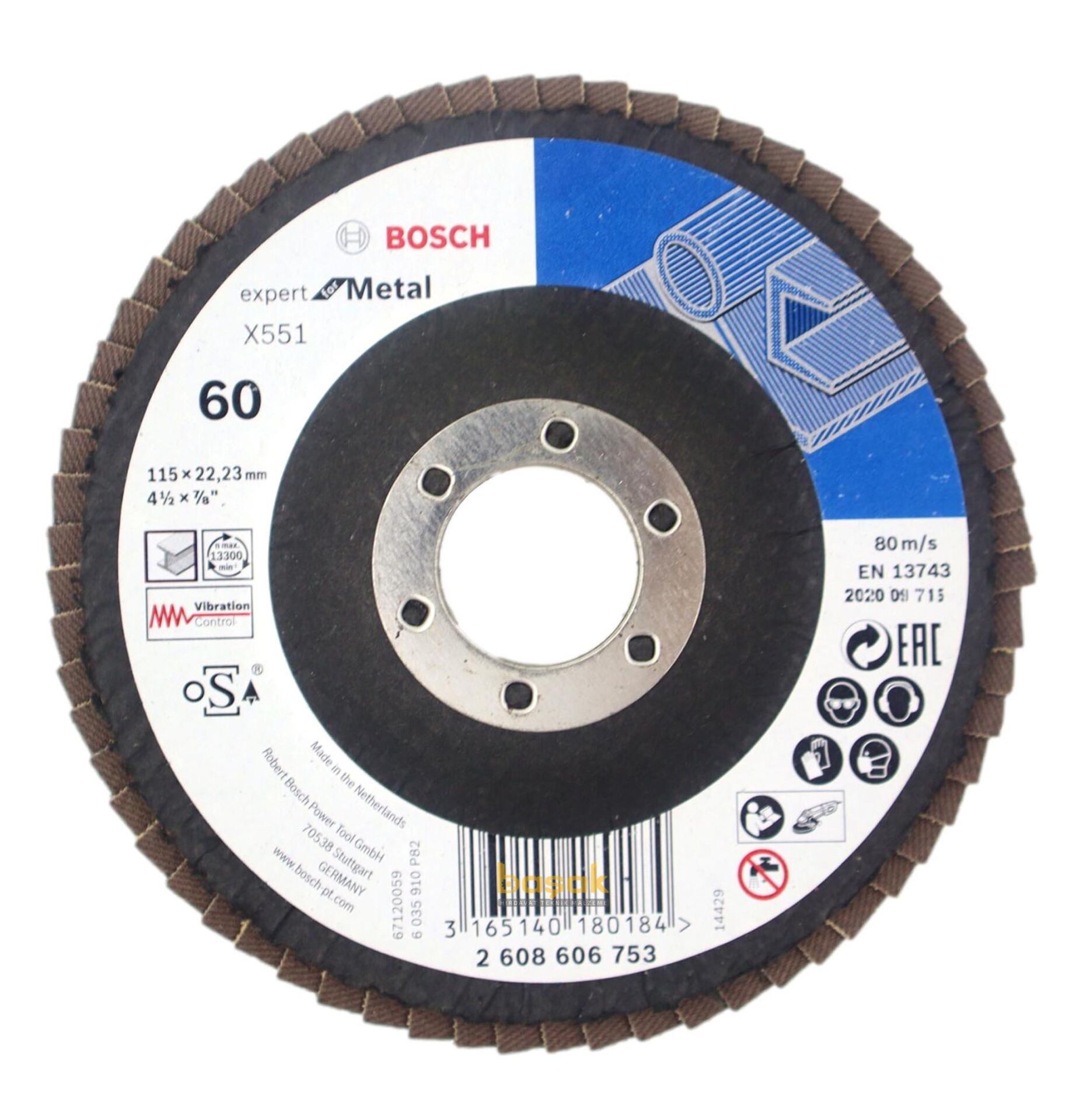 Bosch 115 mm 60 Kum X551 Expert İnox-Metal Flap Disk 2608606753