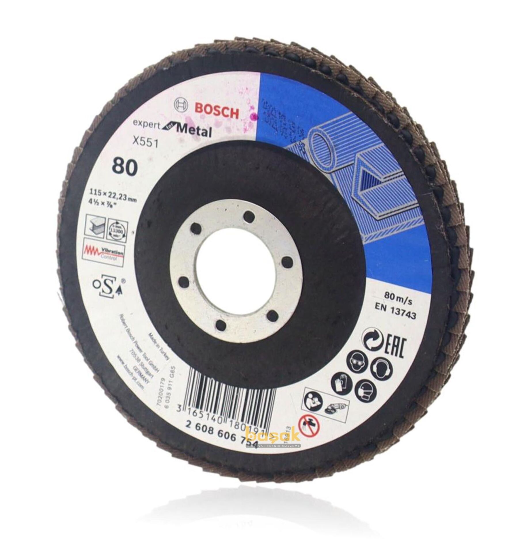 Bosch 115 mm 80 Kum X551 Expert İnox-Metal Flap Disk 2608606754
