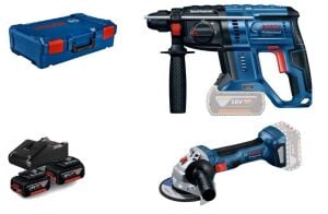 Bosch 2'li Taşlama ve Kırıcı-Delici Akülü Set GBH 180+GWS 180 2x4 Ah 0615990N05
