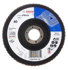Bosch 125 mm 40 Kum X551 Expert İnox-Metal Flap Disk 2608606716