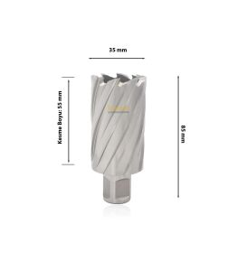 3Keego 35 x 55 mm HSS Manyetik Matkap Ucu SHC55