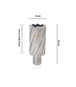 3Keego 34 x 55 mm HSS Manyetik Matkap Ucu SHC55