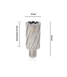 3Keego 34 x 55 mm HSS Manyetik Matkap Ucu SHC55
