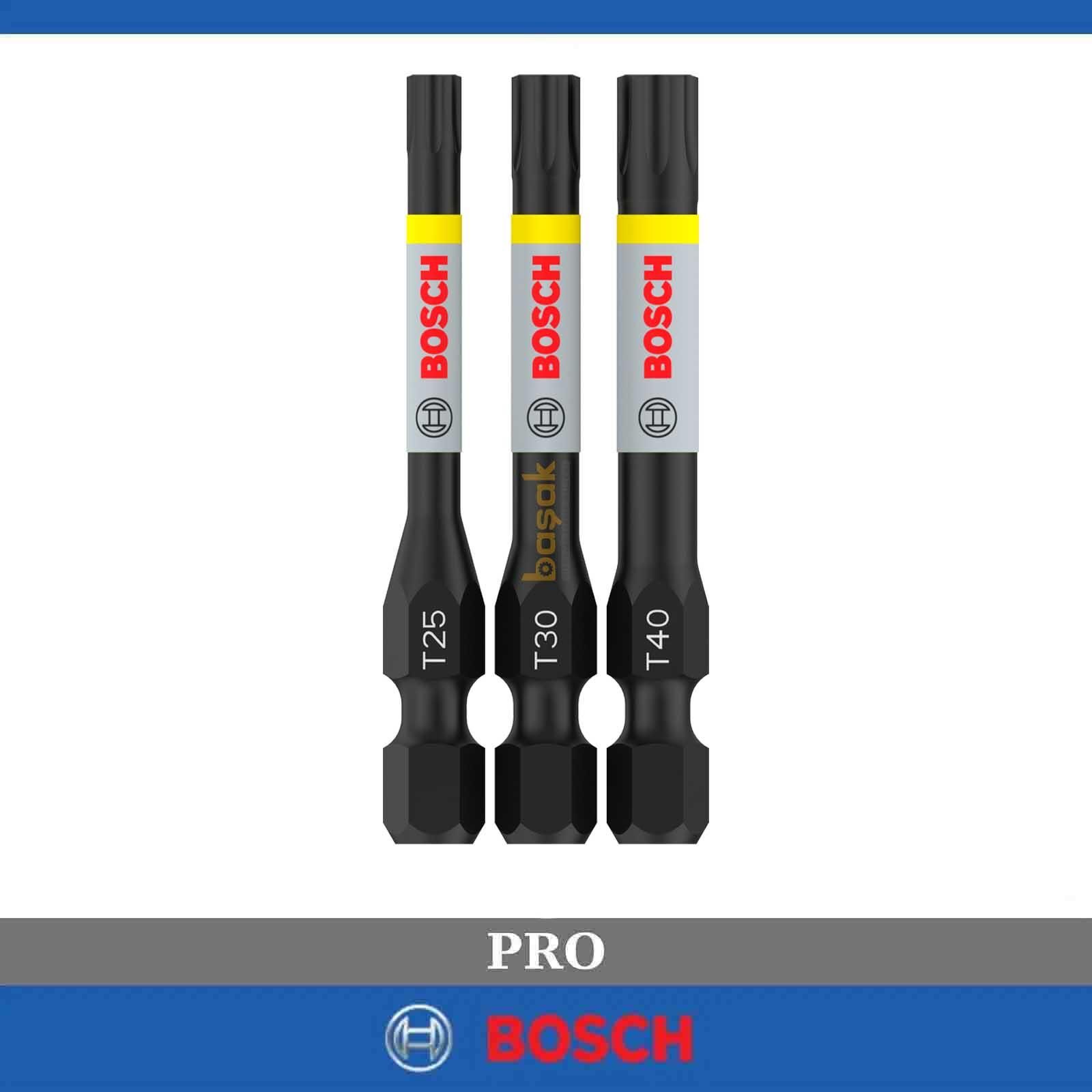 Bosch Pro Impact 3'lü Torx Bits Uç Seti T10-T15-T20 55 mm 2608521U55