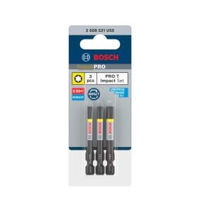 Bosch Pro Impact 3'lü Torx Bits Uç Seti T25-T30-T40 2608521U55
