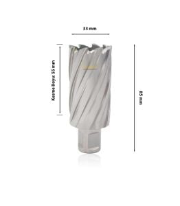 3Keego 33 x 55 mm HSS Manyetik Matkap Ucu SHC55