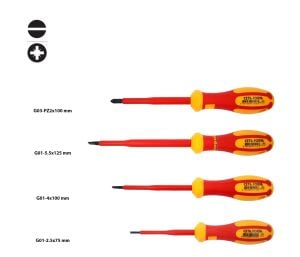 Ceta Form 4 Parça 1000 volt VDE İzoleli Tornavida Takımı Düz PZ  G99-402