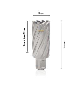 3Keego 31 x 55 mm HSS Manyetik Matkap Ucu SHC55