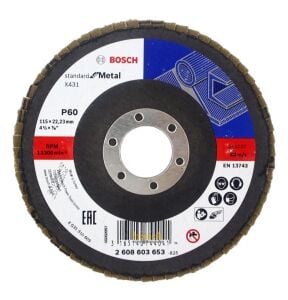 Bosch 115 mm 60 Kum X431 Standart Metal Flap Disk 2608603653