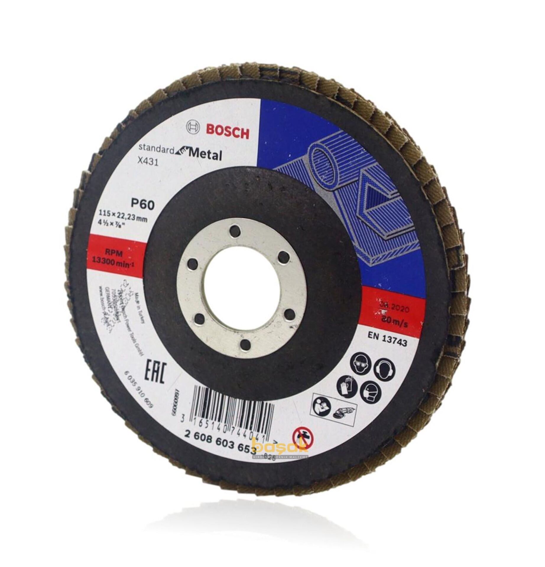 Bosch 115 mm 60 Kum X431 Standart Metal Flap Disk 2608603653