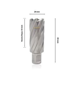 3Keego 28 x 55 mm HSS Manyetik Matkap Ucu SHC55