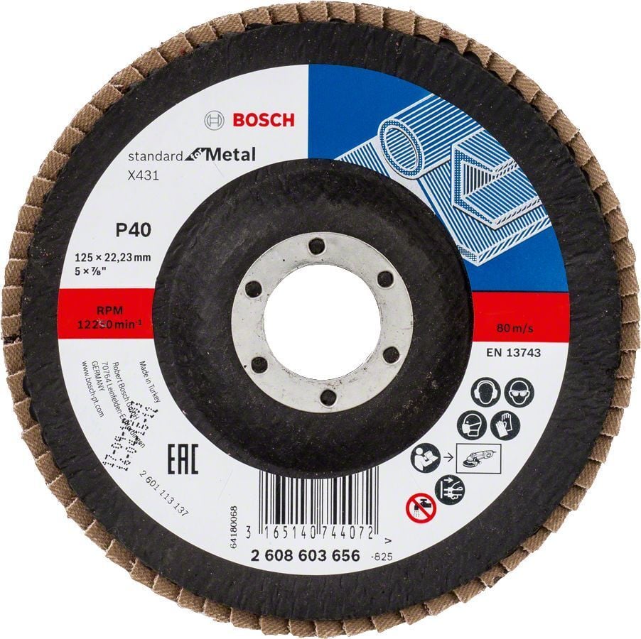 Bosch 125 mm 40 Kum X431 Standart Metal Flap Disk 2608603656