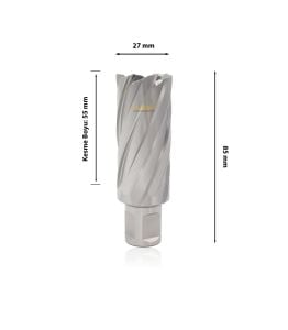 3Keego 27 x 55 mm HSS Manyetik Matkap Ucu SHC55