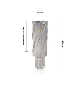 3Keego 27 x 55 mm HSS Manyetik Matkap Ucu SHC55