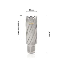 3Keego 26 x 55 mm HSS Manyetik Matkap Ucu SHC55