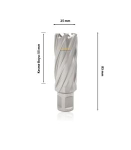 3Keego 25 x 55 mm HSS Manyetik Matkap Ucu SHC55