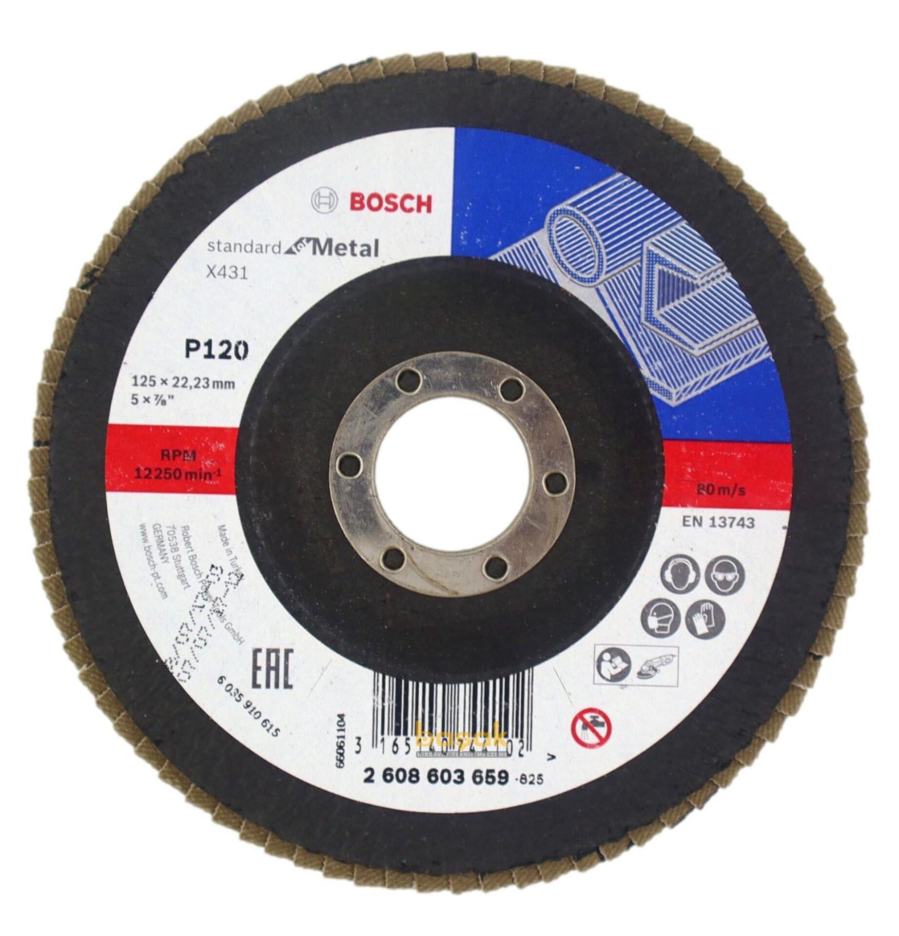 Bosch 125 mm 120 Kum X431 Standart Metal Flap Disk 2608603659