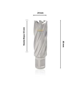 3Keego 24 x 55 mm HSS Manyetik Matkap Ucu SHC55