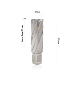 3Keego 23 x 55 mm HSS Manyetik Matkap Ucu SHC55