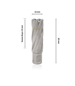 3Keego 22 x 55 mm HSS Manyetik Matkap Ucu SHC55