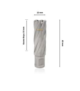 3Keego 22 x 55 mm HSS Manyetik Matkap Ucu SHC55