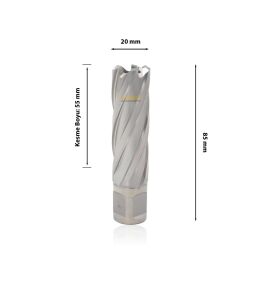 3Keego 20 x 55 mm HSS Manyetik Matkap Ucu SHC55