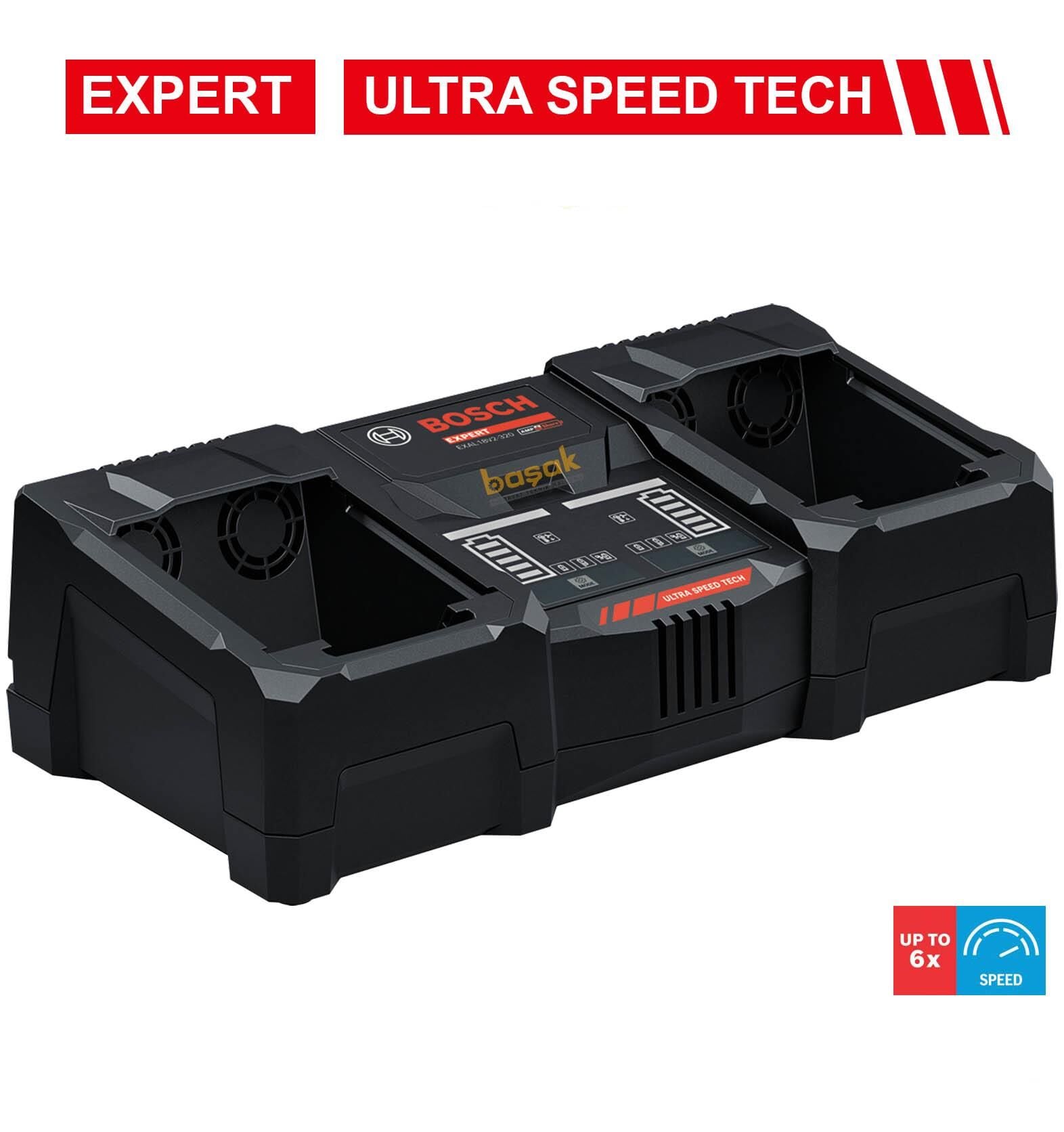 Bosch Expert EXAL18V2-320 Aynı Anda 2 Akü Hızlı Şarj Cihazı 1600A02YG5