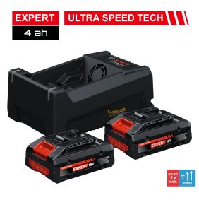 Bosch Expert Akü Seti 2 x EXBA18V 4.0 Ah Akü+GAL12V/18V Şarj Cihazı 1600A0373J