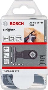 Bosch Starlock - AII 65 BSPB - BIM Sert Ahşap İçin Daldırmalı Testere Bıçağı 10'lu 2608664479