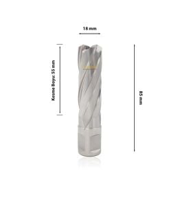 3Keego 18 x 55 mm HSS Manyetik Matkap Ucu SHC55