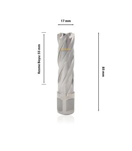 3Keego 17 x 55 mm HSS Manyetik Matkap Ucu SHC55