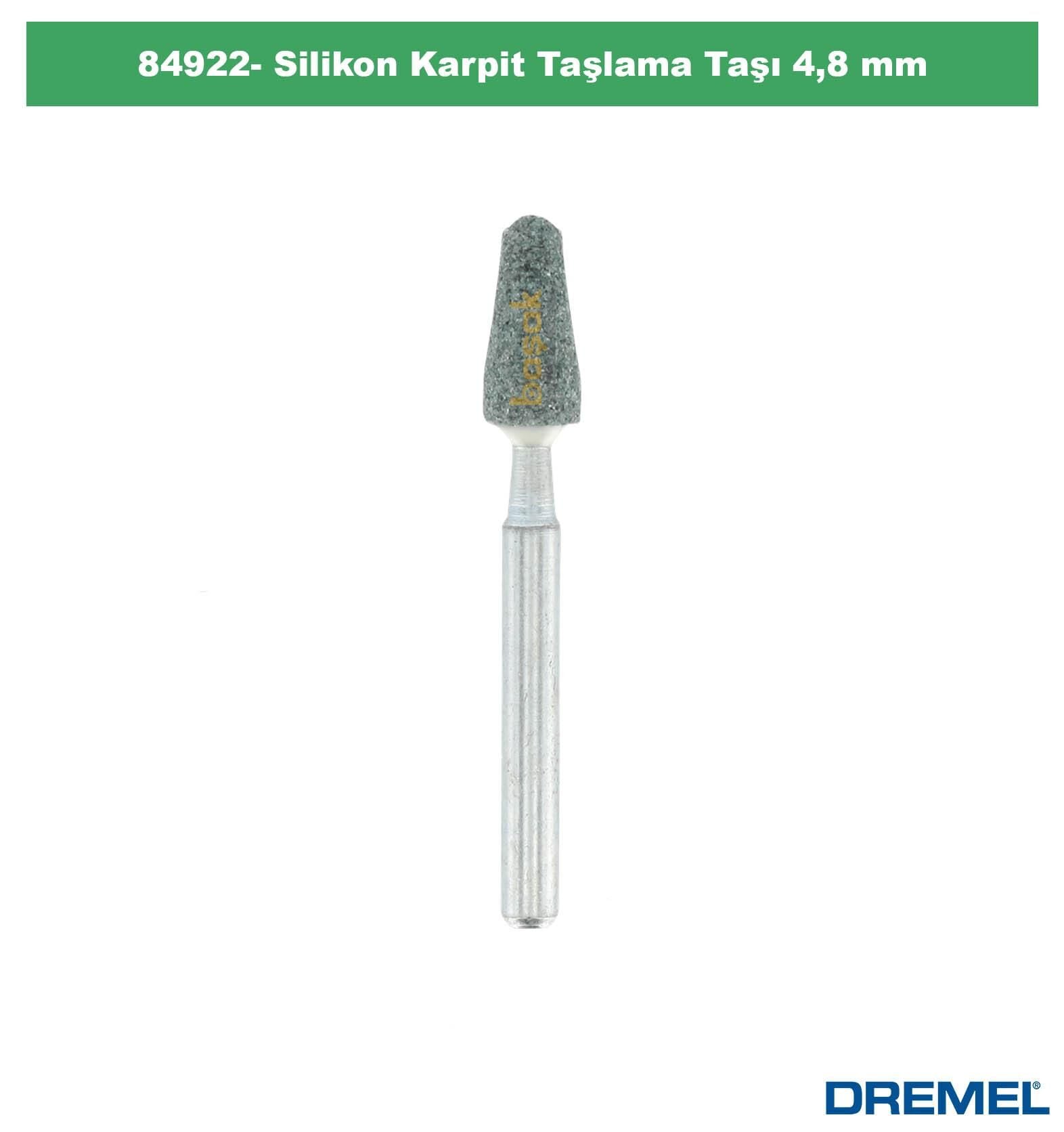 DREMEL 84922 Silikon Karpit Taşlama Taşı 4,8 mm (3 Adet) 26154922JA