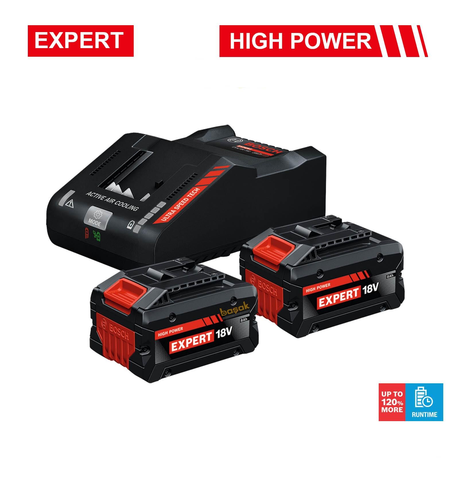 Bosch Expert Akü Seti 2 x EXBA18V 8.0 Ah Akü+EXAL18V-1 Şarj Cihazı 1600A0373T