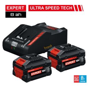Bosch Expert Akü Seti 2 x EXBA18V 8.0 Ah Akü+EXAL18V-1 Şarj Cihazı 1600A0373T