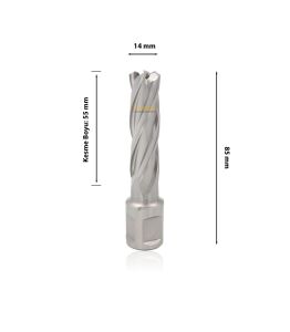 3Keego 14 x 55 mm HSS Manyetik Matkap Ucu SHC55