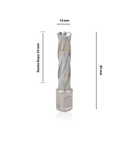 3Keego 14 x 55 mm HSS Manyetik Matkap Ucu SHC55