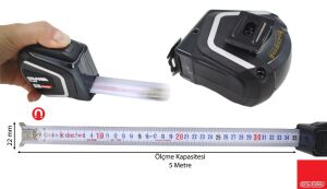 Ceta Form Pro-Brake 5 mt x 22 mm Mıknatıslı Şerit Metre P01-0522