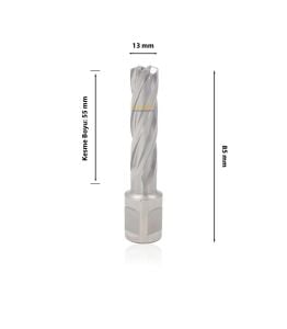 3Keego 13 x 55 mm HSS Manyetik Matkap Ucu SHC55