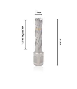 3Keego 13 x 55 mm HSS Manyetik Matkap Ucu SHC55